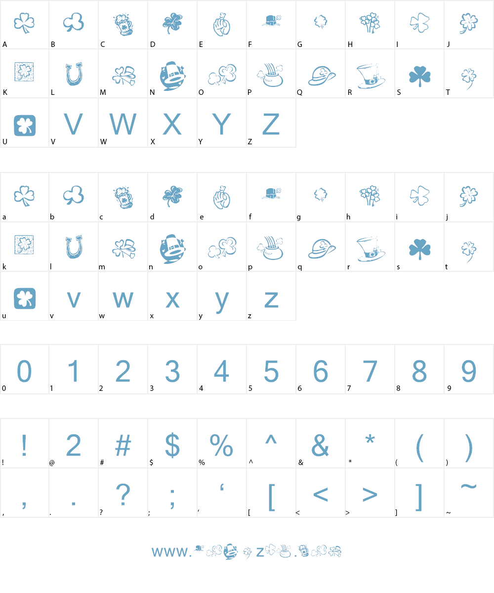 KR St Patricks Day Dings Font Character